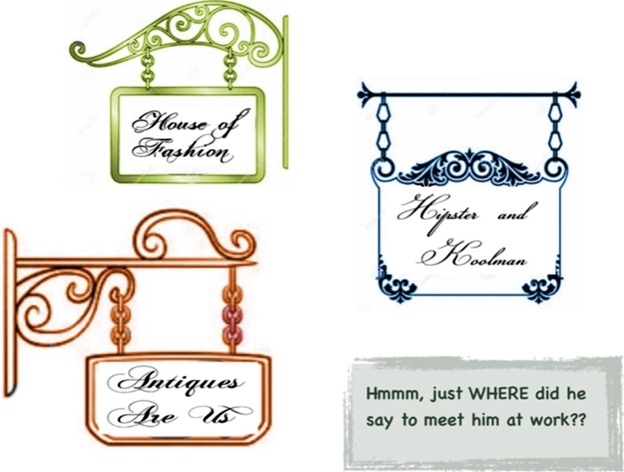 store signs or logos with cursive script